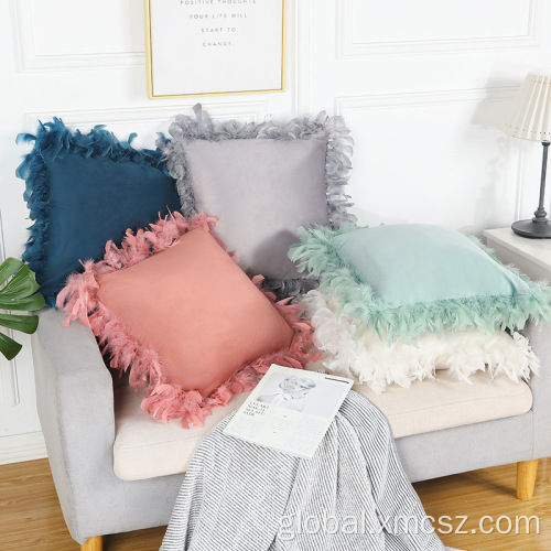 Custom Satin Cushion Covers New velvet tassel piping cushion cover Factory